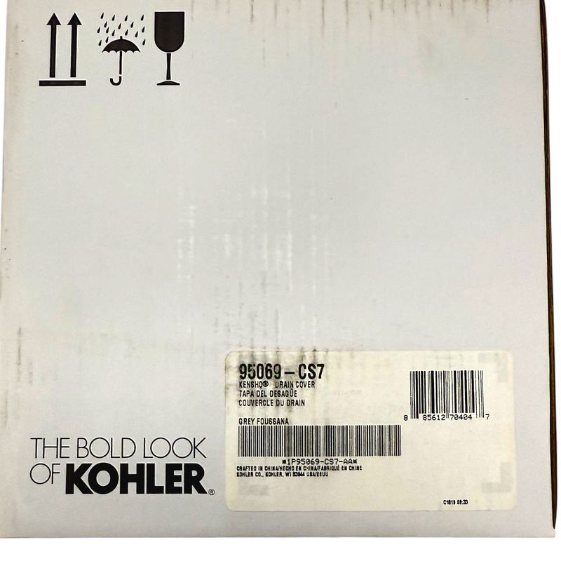 KOHLER K-95069-CS7 Kensho, ARTIST EDITIONS Bathroom Sink Drain Cover, Grey Foussana