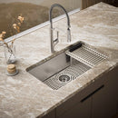 KOHLER 33 inch stainless steel kitchen sink with pull-down faucet