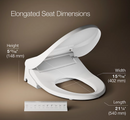 KOHLER PureWash E815 elongated bidet toilet seat with premium features