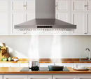 Kitchen Island Range Hood with Gesture Control and LED Lights