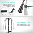 Kitchen faucet spray functions
