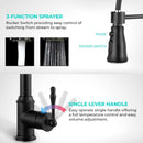 Kitchen faucet spray functions with handle 