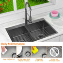 Kitchen sink accessories with drain and bottom grid