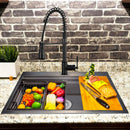 Matte black kitchen sink in modern kitchen