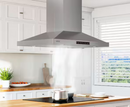Modern Ceiling Mount Range Hood Above Kitchen Island