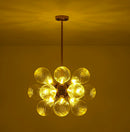 Modern bubble glass chandelier with warm lighting