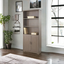 Realspace Magellan 72"H 5-Shelf Contemporary Bookcase With Doors, Gray Finish