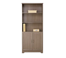 Realspace Magellan 72"H 5-Shelf Contemporary Bookcase With Doors, Gray Finish