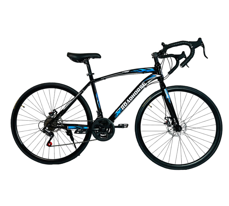 700C Road Bike, Full Carbon Steel Frame, Mechanical Disc Brake, Multiple Colors