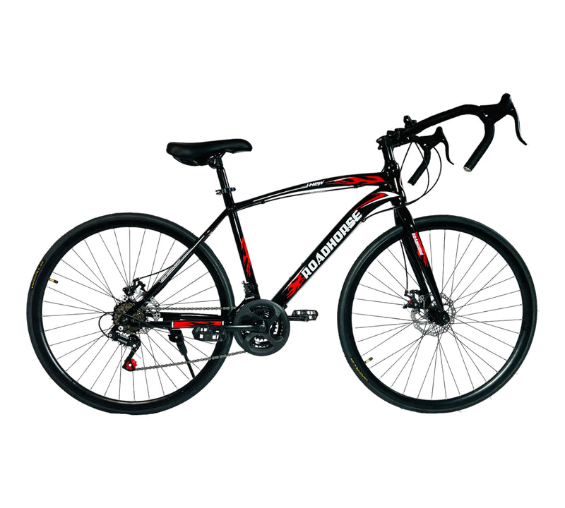 700C Road Bike, Full Carbon Steel Frame, Mechanical Disc Brake, Multiple Colors