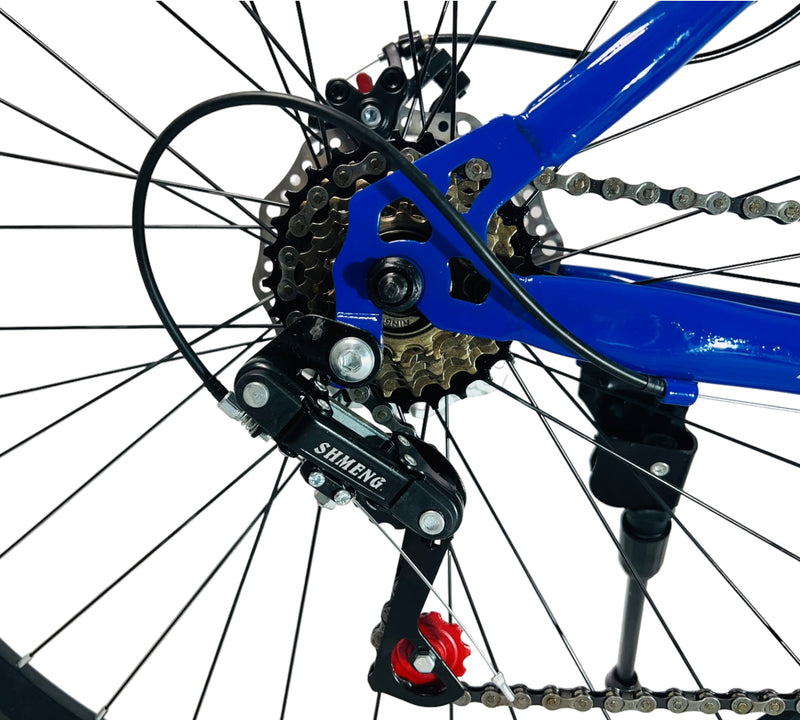 Mountain Bike, Aluminum Frame, 27.5 inches Spoke Wheel, 21 Speeds, Blue & White Color