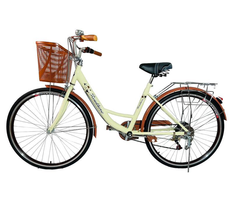 New Trend Women Ladies Bicycle 26 Inches with 7 Speed City Bike, Coffee Color