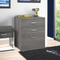 Bush Business Furniture Universal Floor 34''H Storage Cabinet With Drawers, Platinum Gray