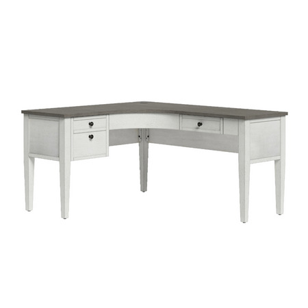 Whalen Lagron 60"W Wood L-Shaped Corner Desk, Arctic White/Shadow Gray