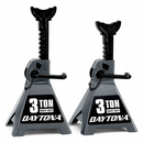 NEW 3 Ton (6,500 lb) Capacity Double Locking Steel Jack Stands - Lift Height 11-3/8 in. to 16-7/8 in., 2 Piece_Slate Gray