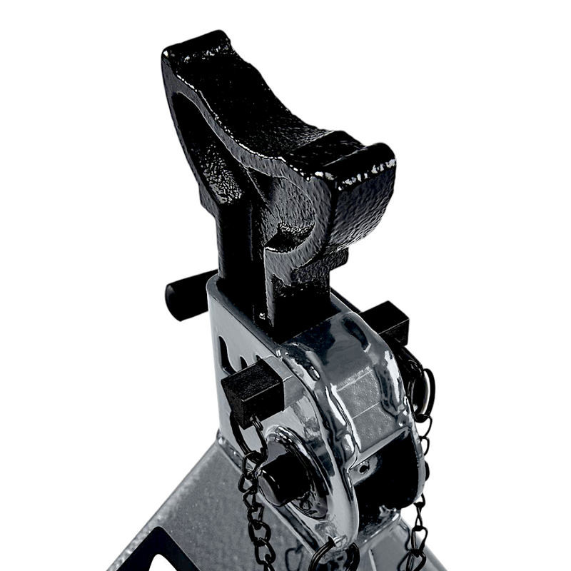 NEW 3 Ton (6,500 lb) Capacity Double Locking Steel Jack Stands - Lift Height 11-3/8 in. to 16-7/8 in., 2 Piece_Slate Gray