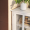 Modern 39.37-in W x 15.55-in D x 35.43-in H in White MDF Assemble Upper Diagonal Kitchen Cabinet with Double Glass Doors