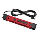 Power Strip with USB featuring 5 grounded outlets, heavy-duty metal housing, and 2 USB ports - Front View