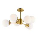 Bistro 6-Light Satin Brass Chandelier with LED Bulbs Included C3766SWSBR