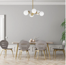 Bistro 6-Light Satin Brass Chandelier with LED Bulbs Included C3766SWSBR