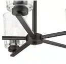 Mauzy Collection 5-Light Matte Black Transitional Chandelier with Clear Water Glass Shade for Dining Room