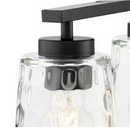 Mauzy Collection 5-Light Matte Black Transitional Linear Chandelier with Clear Water Glass Shade for Dining Room