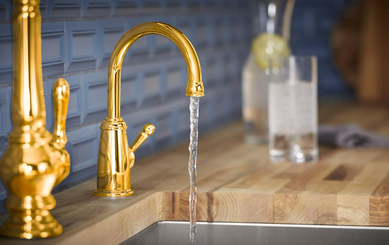 Wellspring  1.5 GPM Single Hole Cold Water Dispenser, Gooseneck Beverage Faucet, Single Hole Deck Mount, Solid Brass in Vibrant Brushed Moderne Brass