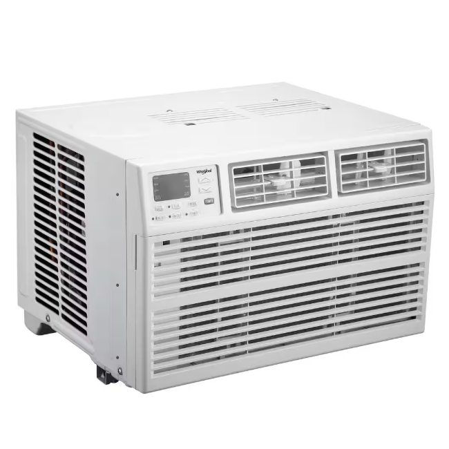 Whirlpool 15,000 BTU 115V Window AC w/ Remote Control for Rooms up to 700 Sq. Ft. LCD Display Auto-Restart Timer White