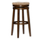 Linon Maya 31" Wood Swivel Seagrass Seat Barstool in Walnut Brown
