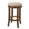 Victoria 26 in.. Honeysuckle Backless Wood Swivel Counter Stool with Upholstered Beige Seat, 1-Stool