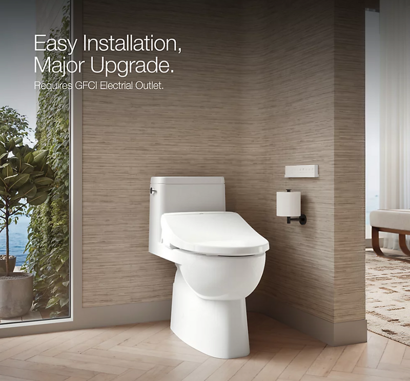 KOHLER PureWash E815 Elongated Heated Bidet Toilet Seat with Remote, Warm Water, Air Dryer, Deodorizer & Self-Cleaning Nozzle - White