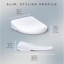 S7A WASHLET+ Elongated Electric Bidet Seat for WASHLET+ Toilet with EWATER+ Auto Open/Close Classic Lid in Cotton White