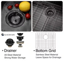 25 in. Drop-in Single Bowl 18 Gauge Black Stainless Steel Kitchen Sink
