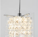 Artika Crystal Cube 5.5-Watt 1 Light Chrome Modern Integrated LED Mini Pendant Light Fixture for Kitchen Island