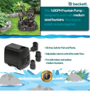 BECKETT 290 GPH Submersible Fountain Pump.