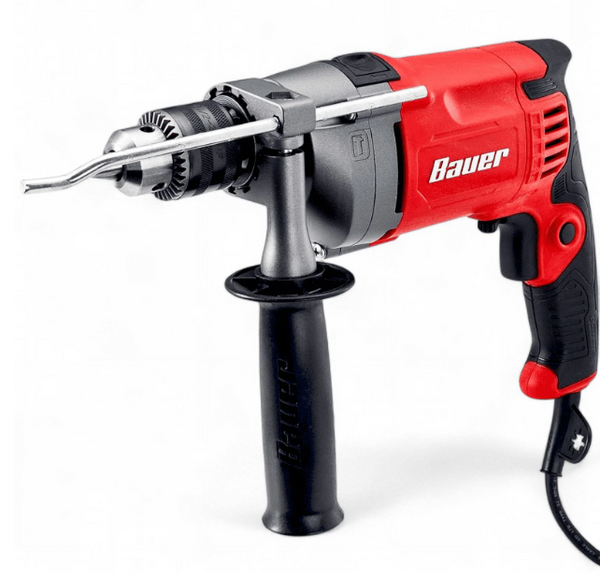 NEW BAUER  7.5 Amp 1/2 Inch Variable-Speed Electric Hammer Drill with 2800 RPM, Red