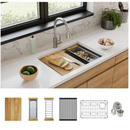 Elkay Crosstown 26 in. Undermount Single Bowl 18-Gauge Stainless Steel Kitchen Workstation Sink Kit w/Accessories