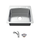 Glacier Bay 25 in. Drop-In Single Bowl 20 Gauge Stainless Steel Kitchen Sink with Pull-Out Faucet