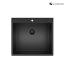 25 in. Drop-in Single Bowl 18 Gauge Black Stainless Steel Kitchen Sink