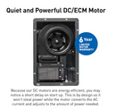 WhisperWarm DC 50-80-110 CFM Ceiling Bathroom Exhaust Fan with Heater