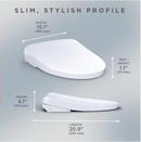 S7A Washlet Elongated Electric Heated Bidet Seat with Contemporary Lid in Cotton White