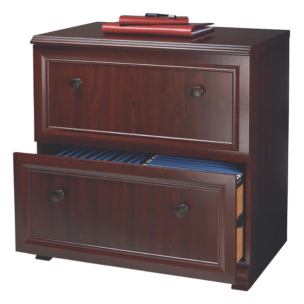 Realspace Broadstreet 29-1/2"W x 19"D Lateral 2-Drawer File Cabinet, Cherry