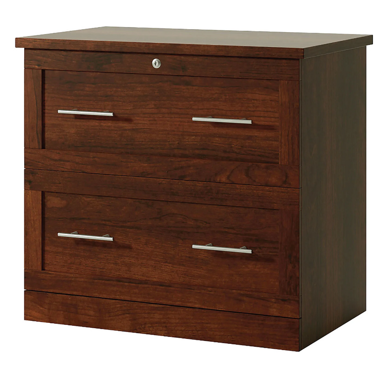 Realspace 29-7/16"W x 18-1/2"D Lateral 2-Drawer File Cabinet, Mulled Cherry
