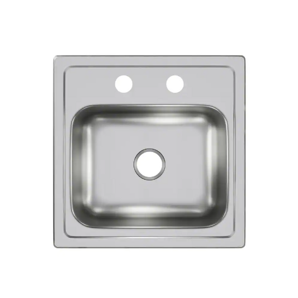 Elkay 15in. Drop-in 1 Bowl 20 Gauge Durable Satin Stainless Steel Sink With Faucet