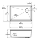 Elkay Crosstown 26 in. Undermount Single Bowl 18-Gauge Stainless Steel Kitchen Workstation Sink Kit w/Accessories