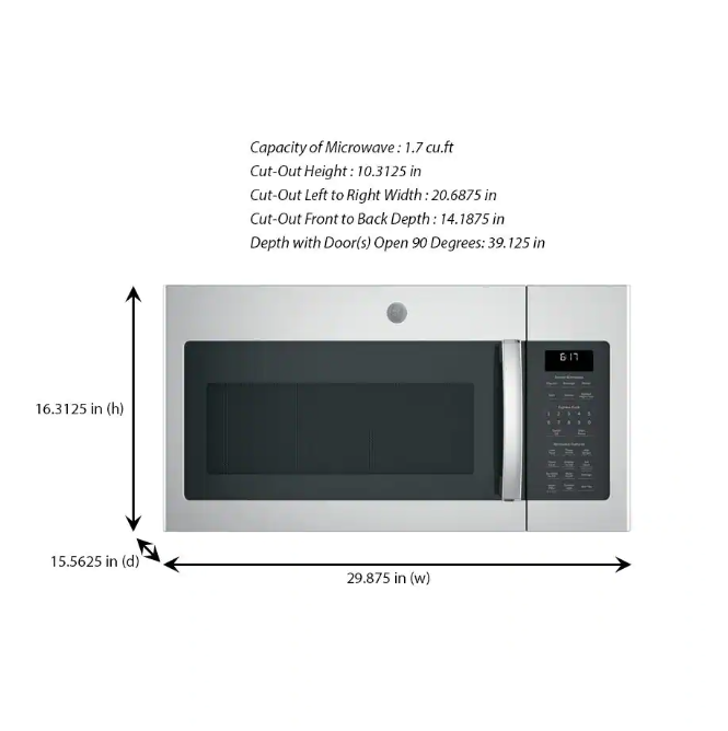 GE 1.7 cu. ft. Over the Range Microwave with Sensor Cooking in Fingerprint Resistant Stainless Steel