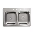 KOHLER Verse 33 in. Drop-in Double Bowl 20 Gauge Stainless Steel Kitchen Sink with 4-Holes