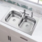 Glacier Bay 33 in. Drop-In 50/50 Double Bowl 20 Gauge Stainless Steel Kitchen Sink with Faucet and Sprayer