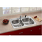 Glacier Bay 33 in. Drop in Double Bowl 22 Gauge Stainless Steel Kitchen Sink with 4-Holes