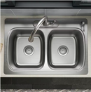 KOHLER Verse 33 in. Drop-in Double Bowl 20 Gauge Stainless Steel Kitchen Sink with 4-Holes